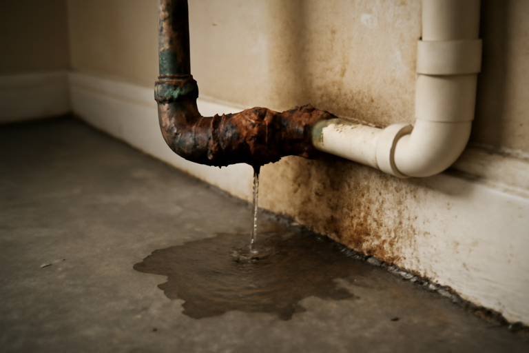 Corroded Pipe Water Removal